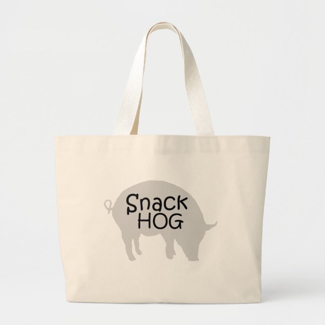 SnackHog,Bag Large Tote Bag (Front)