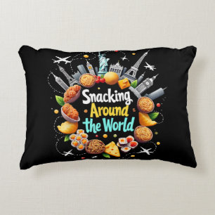 Snacking Around The World Fast Food Travel Travele Decorative Cushion