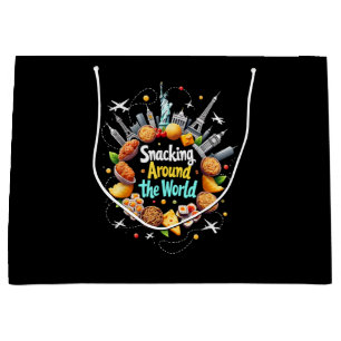 Snacking Around The World Fast Food Travel Travele Large Gift Bag