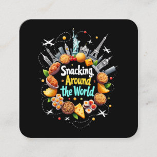 Snacking Around The World Fast Food Travel Travele Square Business Card