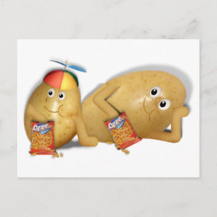 Snacking Potatoes - Father & Son Spuds Postcard