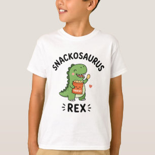 Snackosaurus Rex Cute Dinosaur Snack Design T-Shirt