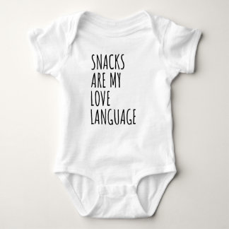 Snacks Are My Love Language Baby Valentine Day Baby Bodysuit