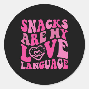 Snacks Are My Love Language Toddler Funny Valentin Classic Round Sticker