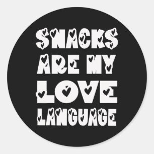 Snacks Are My Love Language Valentine Day Kid's Bo Classic Round Sticker