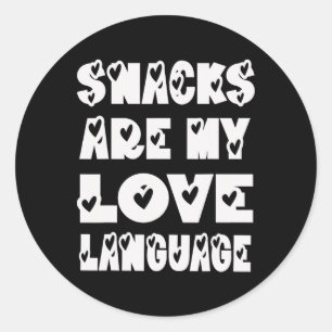 Snacks Are My Love Language Valentine Day Kid's Bo Classic Round Sticker