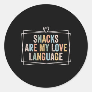 Snacks Are My Love Language Valentine Day Kids Boy Classic Round Sticker