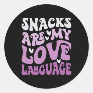 Snacks Are My Love Language Valentine Day Kids Boy Classic Round Sticker