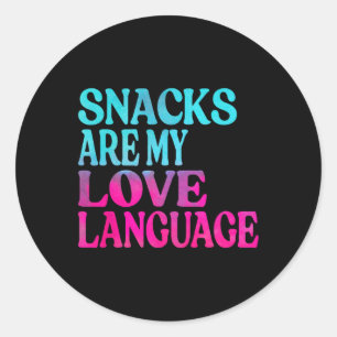 Snacks Are My Love Language Valentine Day Kids Boy Classic Round Sticker