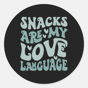 Snacks Are My Love Language Valentine Day Kids Boy Classic Round Sticker