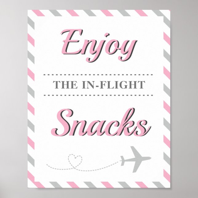 Snacks Food Table Travel Aeroplane Airline Party Poster (Front)