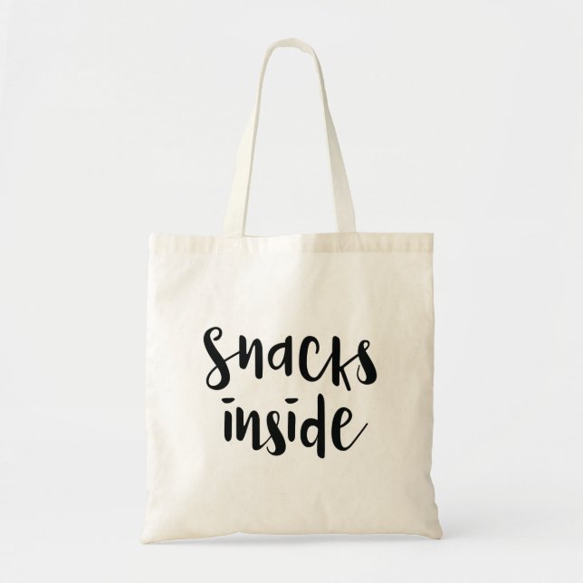 Snacks Inside - Humourous Snack Lover’s Tote Bag (Front)