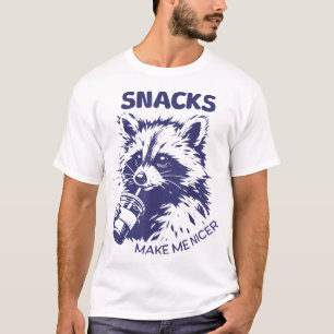 Snacks Make Me Nice Racoon Animal Sarcastic T-Shirt