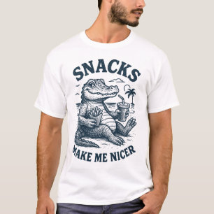 Snacks Make Me Nicer Alligator Vintage T-Shirt
