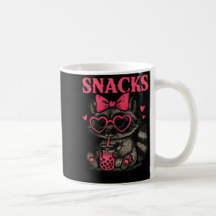 Snacks Make Me Nicer Funny Colourful Racoon With S Coffee Mug