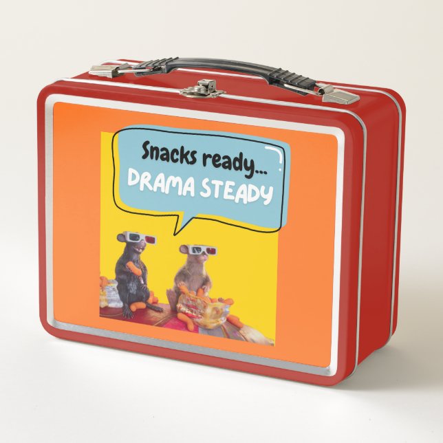 Snacks Ready, Drama Steady Metal Lunch Box (Front)