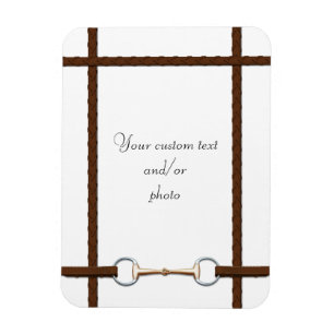 Snaffle Bit & Laced Reins Custom Photo Gift Magnet