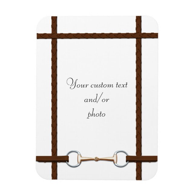 Snaffle Bit & Laced Reins Custom Photo Gift Magnet (Vertical)
