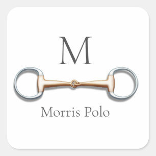 Snaffle Bit Monogrammed Equestrian Brand or Team Square Sticker