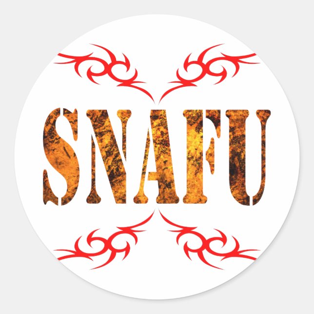 SNAFU CLASSIC ROUND STICKER (Front)