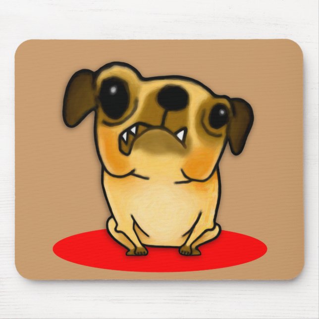 Snaggle Tooth Pug Mouse Pad (Front)