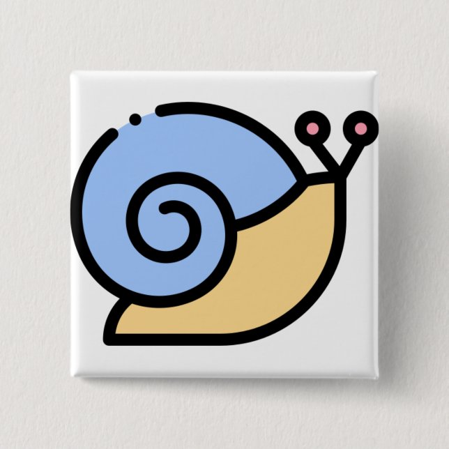 Snail 15 Cm Square Badge (Front)