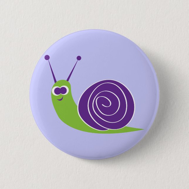 Snail 6 Cm Round Badge (Front)