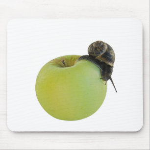 Snail and apple mouse pad