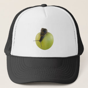 Snail and apple trucker hat