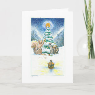 Snail and Squirrel III: Decorating Holiday Card