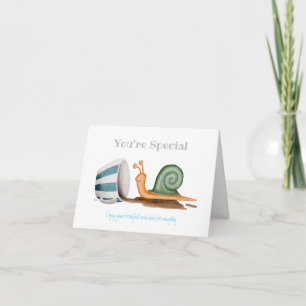 Snail and striped cup card