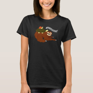 Snail And Turtle Riding Sloth Wheeee T-Shirt