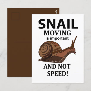 Snail Animal Quote Typography Snail Postcard