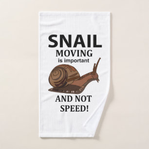 Snail Animal Shell Typography Hand Towel
