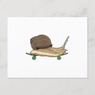 Snail as Skater with Skateboard Postcard