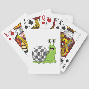 Snail at Chess with Chessboard Playing Cards