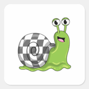 Snail at Chess with Chessboard Square Sticker
