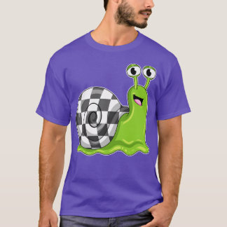 Snail at Chess with Chessboard T-Shirt