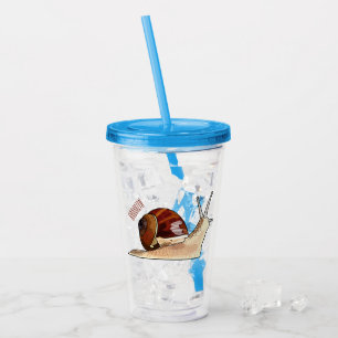 Snail cartoon illustration acrylic tumbler