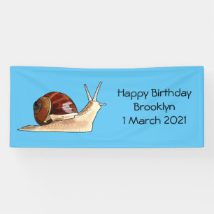 Snail cartoon illustration banner