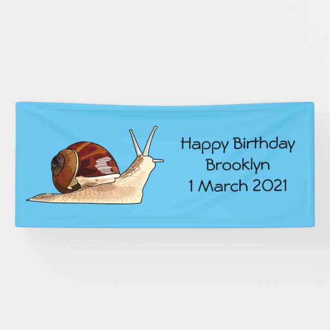Snail cartoon illustration banner (Horizontal)