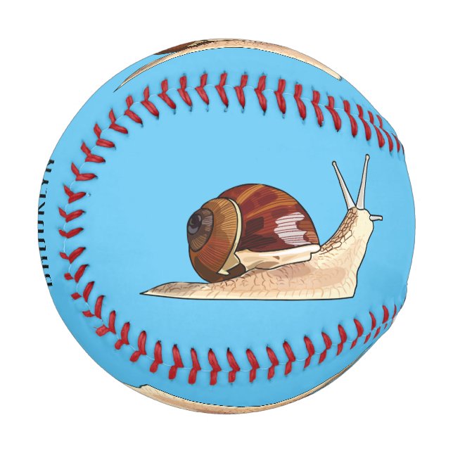 Snail cartoon illustration baseball (Front Left)