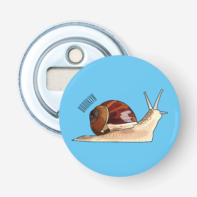 Snail cartoon illustration bottle opener (Front)