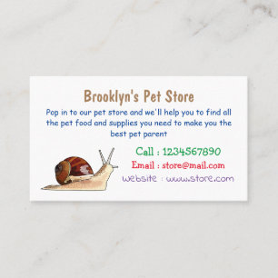 Snail cartoon illustration business card