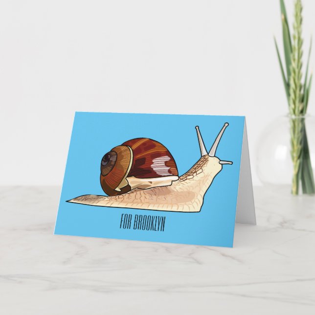 Snail cartoon illustration card (Front)
