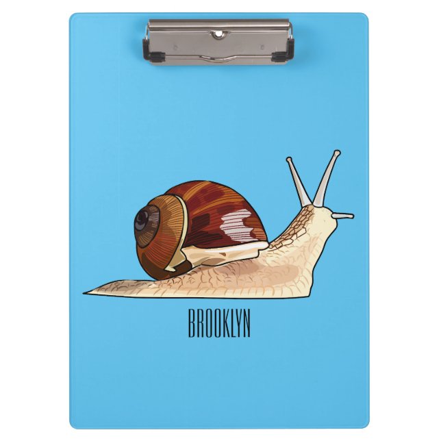 Snail cartoon illustration clipboard (Front)
