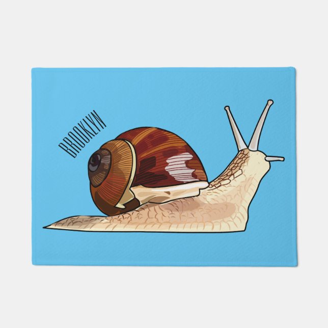 Snail cartoon illustration doormat (Front)