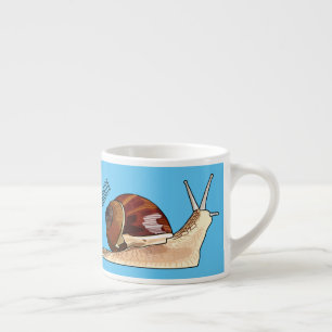 Snail cartoon illustration espresso cup