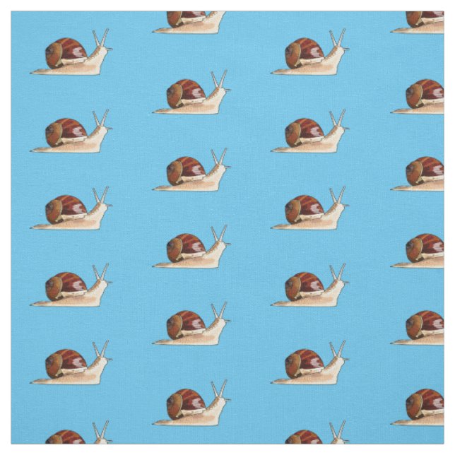 Snail cartoon illustration fabric (Swatch)