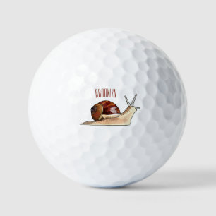 Snail cartoon illustration golf balls